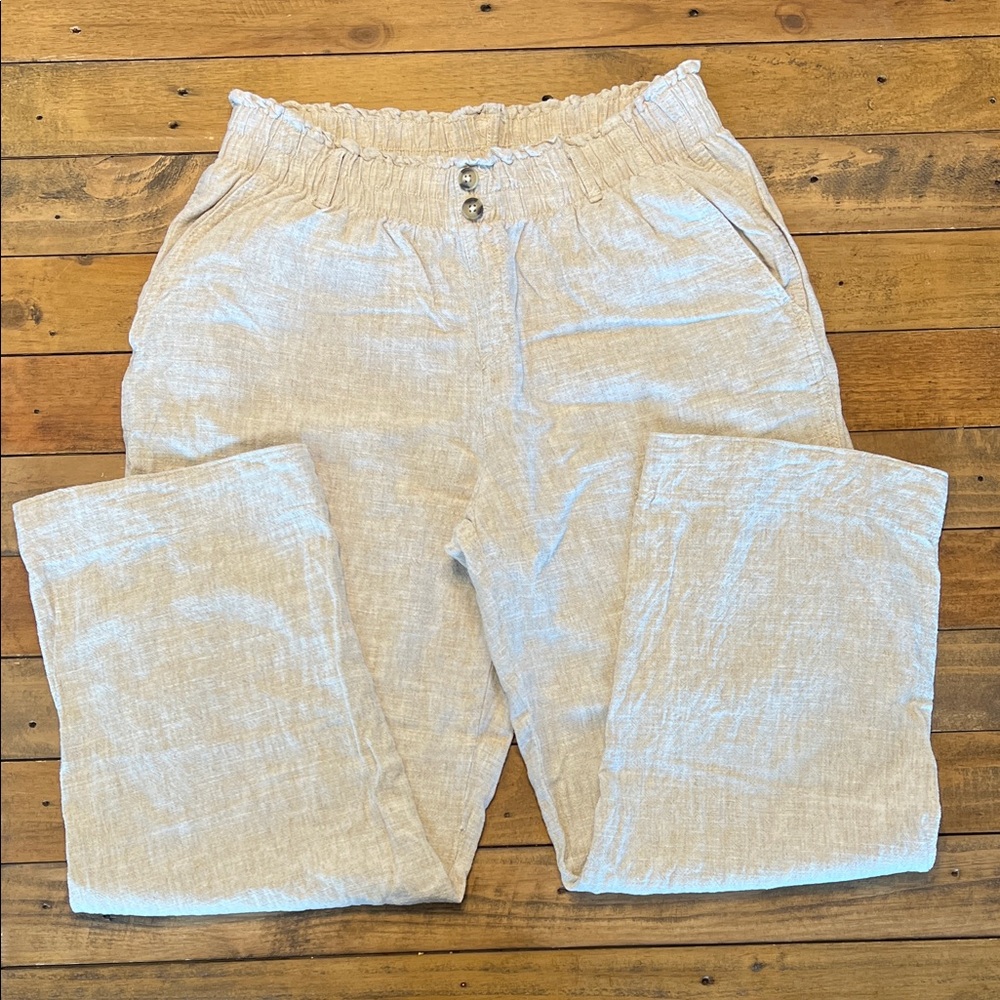 Briggs New York Natural Beige Linen Pants